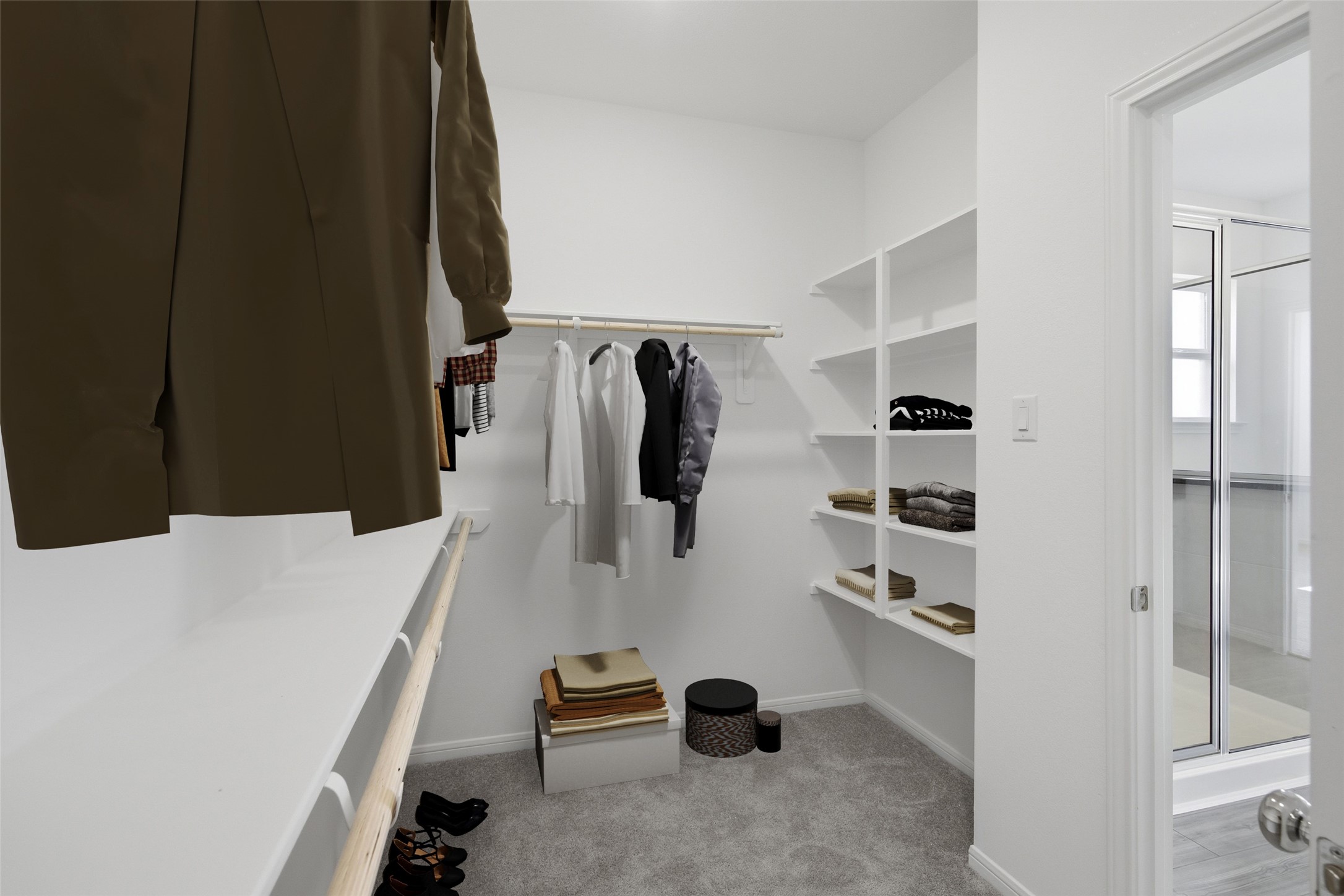 21918 Longhorn Rdg Drive Hockley, TX 77447 - Photo 11 of 46 a view of walk in closet with clothes and shoes