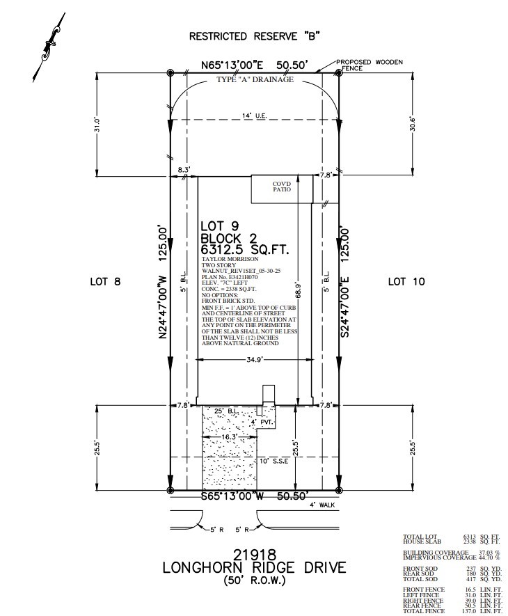 21918 Longhorn Rdg Drive Hockley, TX 77447 - Photo 4 of 11 21918 Longhorn Ridge Drive preliminary plot plan