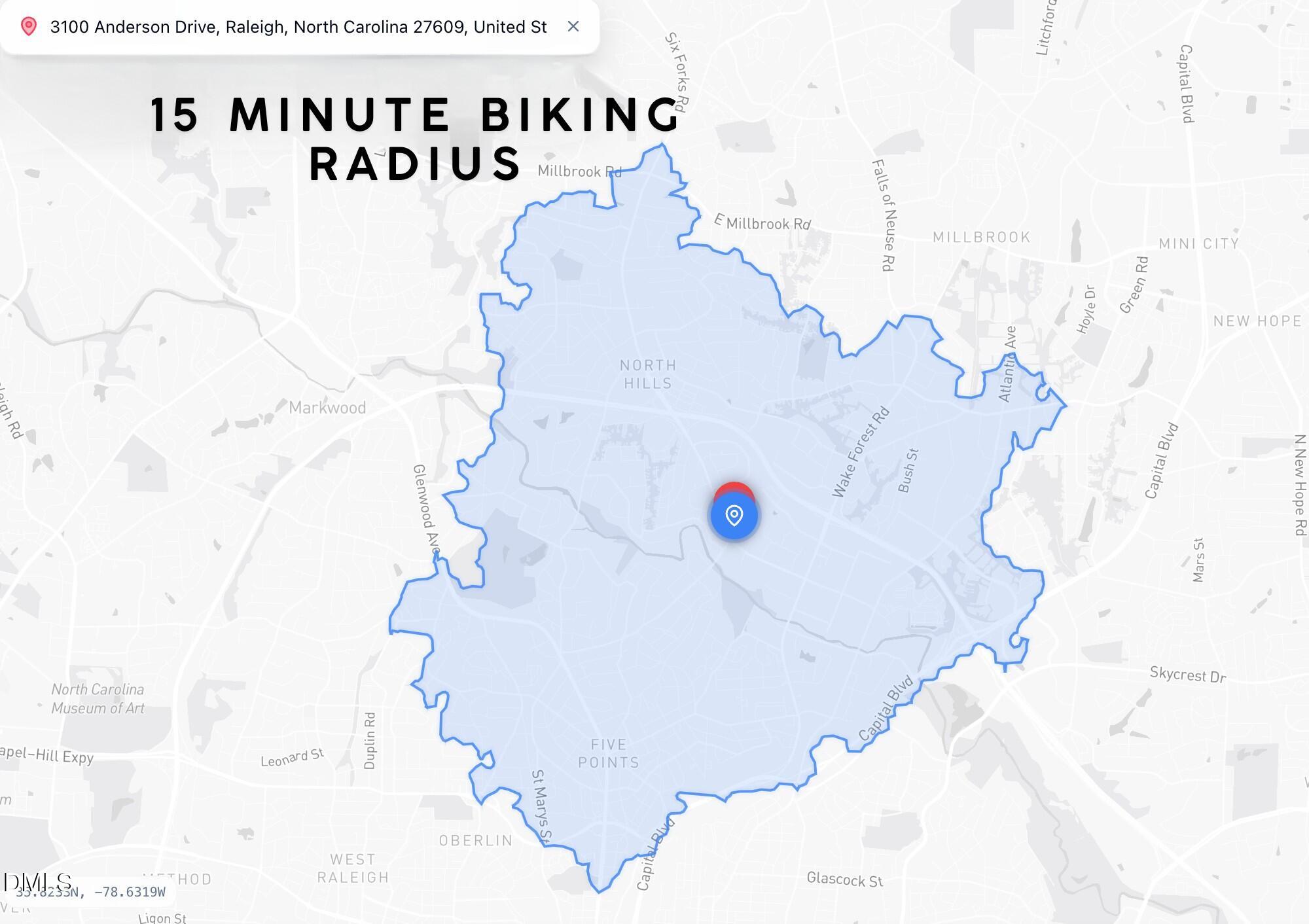 3100 Anderson Drive Raleigh, NC 27609 - Photo 30 of 36 Bike Radius