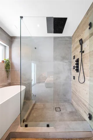 a bathroom with a shower