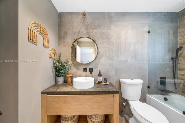 a living room with furniture