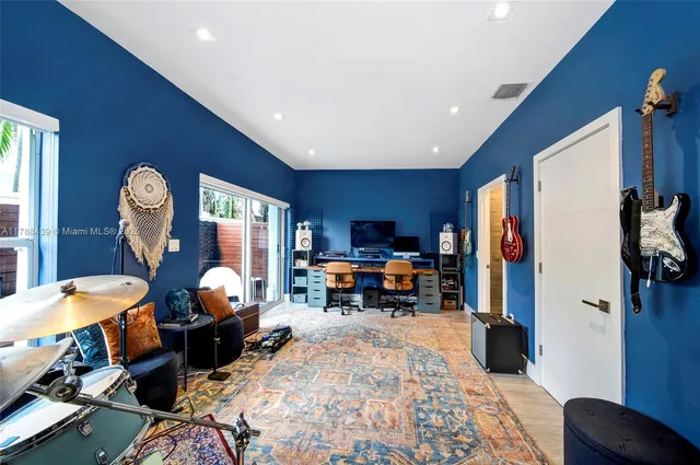 a view of a park with a tree