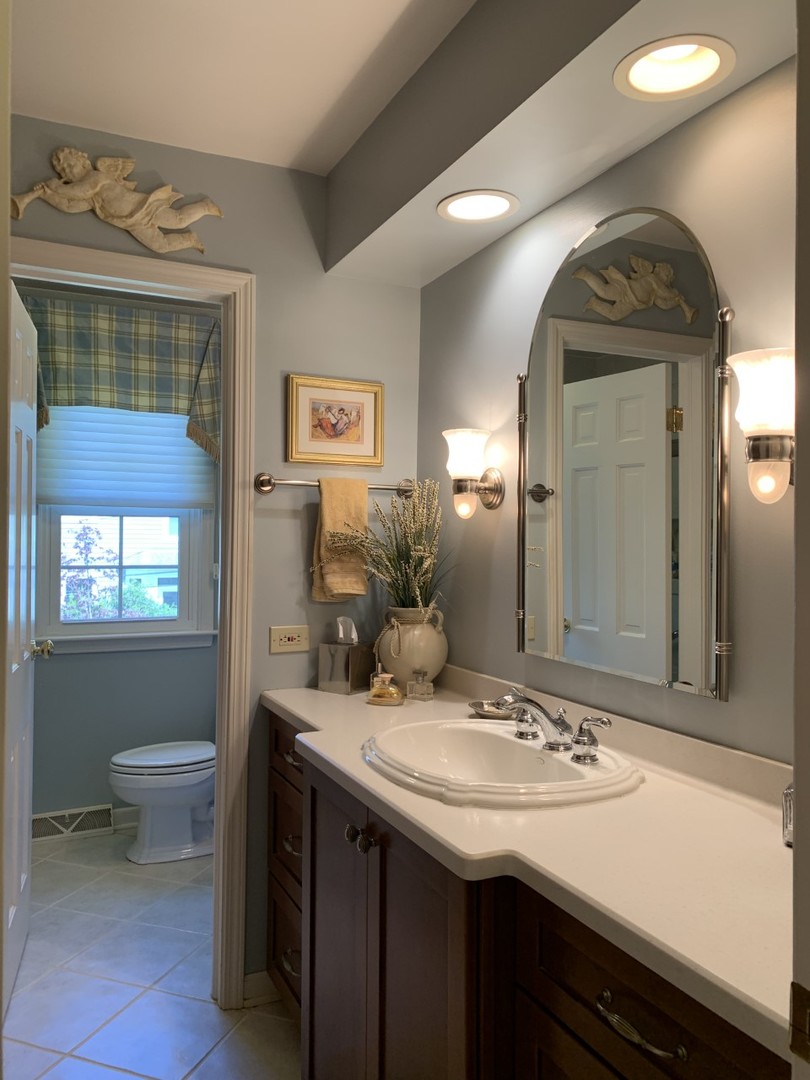 1219 Howard Circle Wheaton, IL 60187 - Photo 21 of 26 a bathroom with a sink a toilet and a mirror