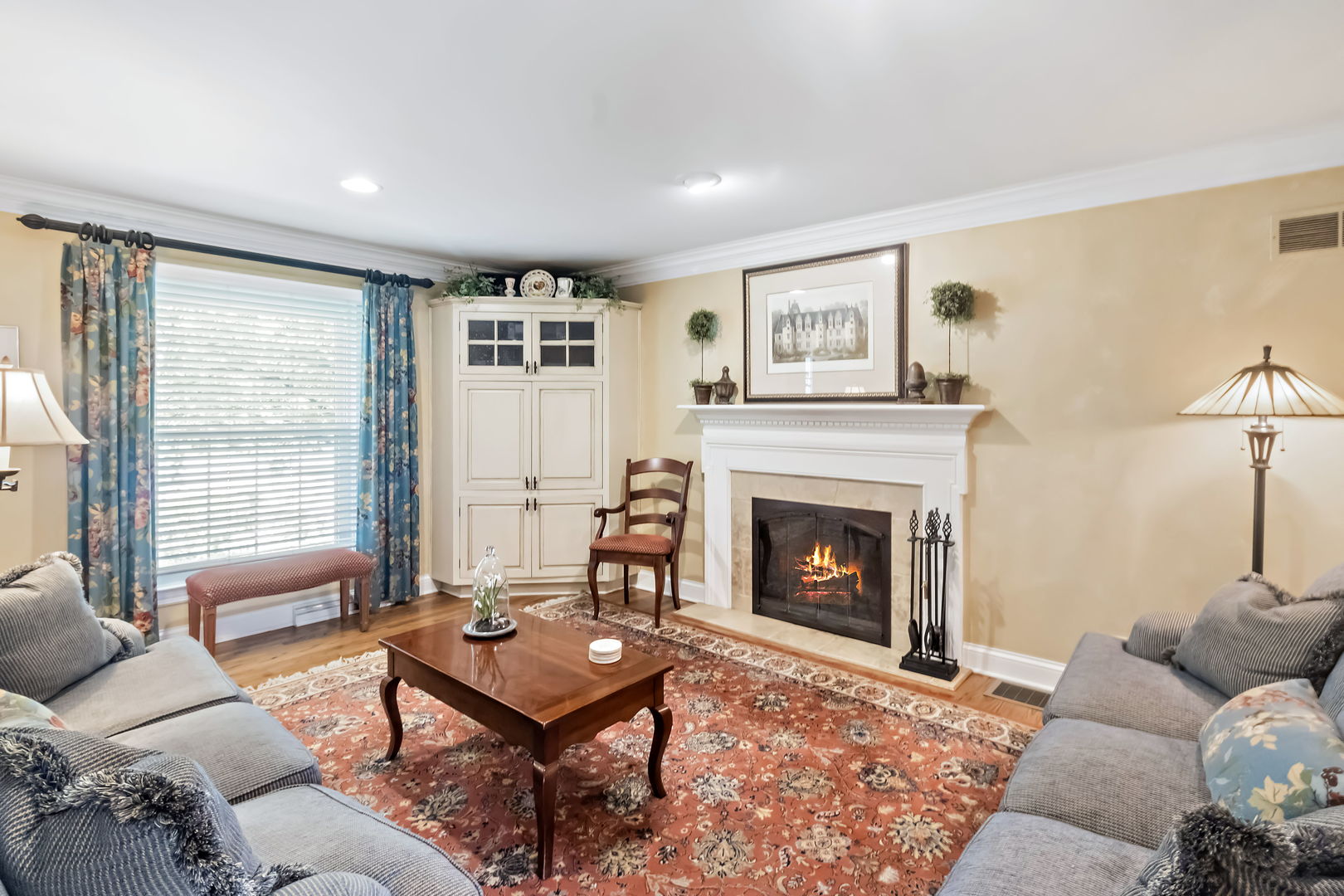 1219 Howard Circle Wheaton, IL 60187 - Photo 7 of 26 a living room with furniture a window and a fireplace