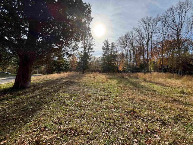 a view of yard covered with snow in outdoor space