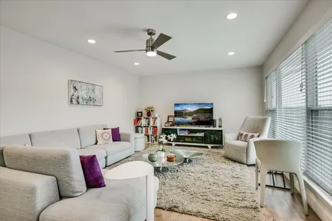 a living room with furniture