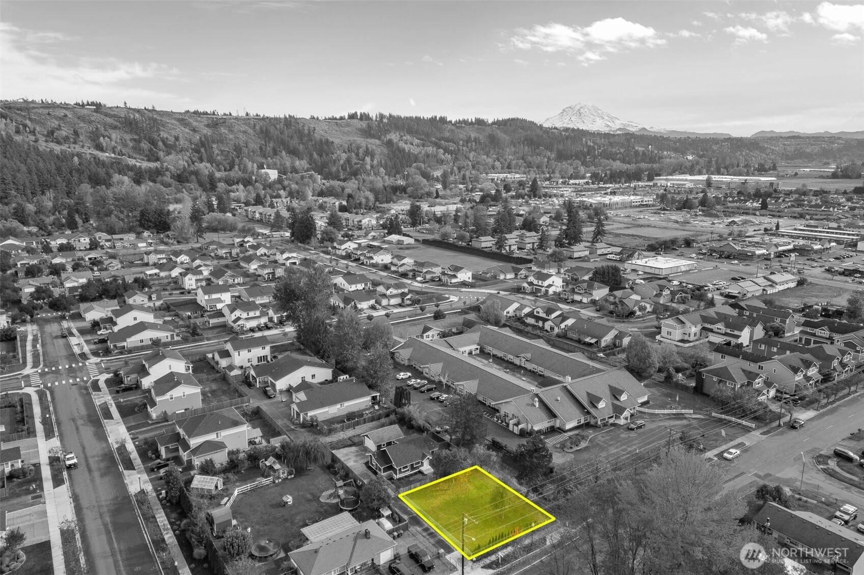 5703 Parker Road East, Unit 1 Sumner, WA 98390 - Photo 10 of 10 an aerial view of residential houses with outdoor space