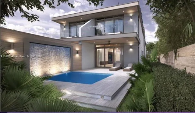 a view of house with yard and outdoor seating