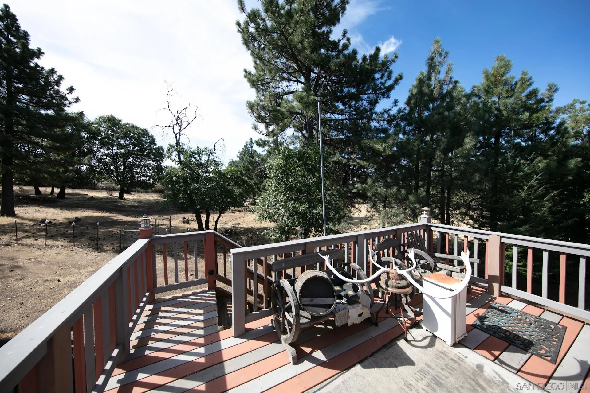 8203 Morris Ranch Road Pine Valley, CA 91962 - Photo 34 of 42 a view of balcony with wooden floor and fence