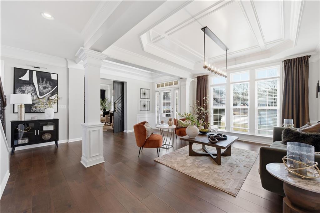 3173 Abbey Place Southwest Atlanta, GA 30331 - Photo 6 of 56 a living room with fireplace furniture and a large window