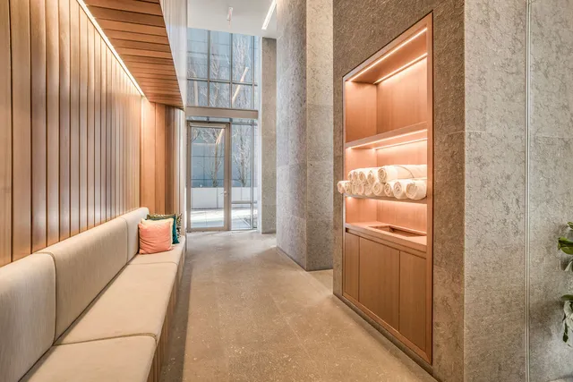 a very nice looking rest room with a large window