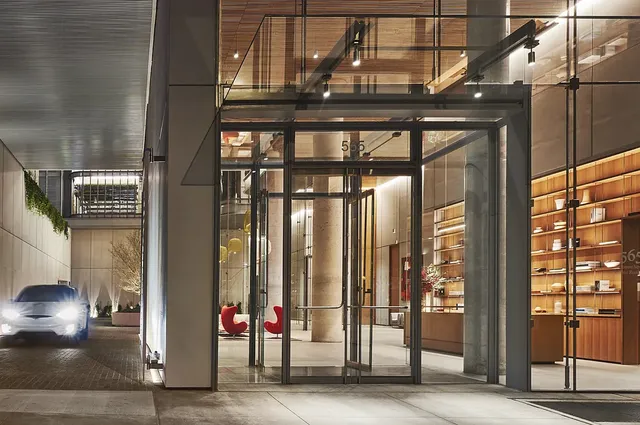 a front view of a building