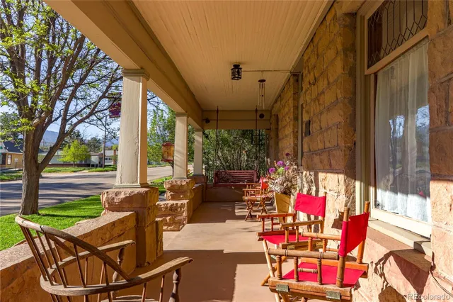 a view of outdoor seating