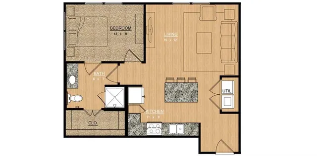 a picture of a bench in front of door