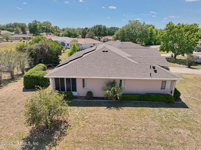 an aerial view of a house