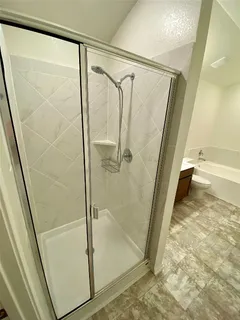 an empty room with lake view