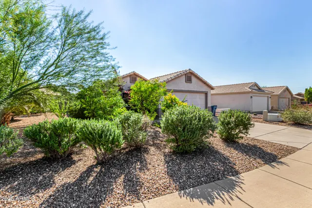 a view of a house with a yard and plant