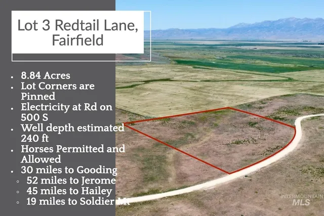 $95,000 | Lot 3 Redtail Lane, Fairfield, ID 83327