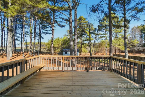 a view of a wooden deck