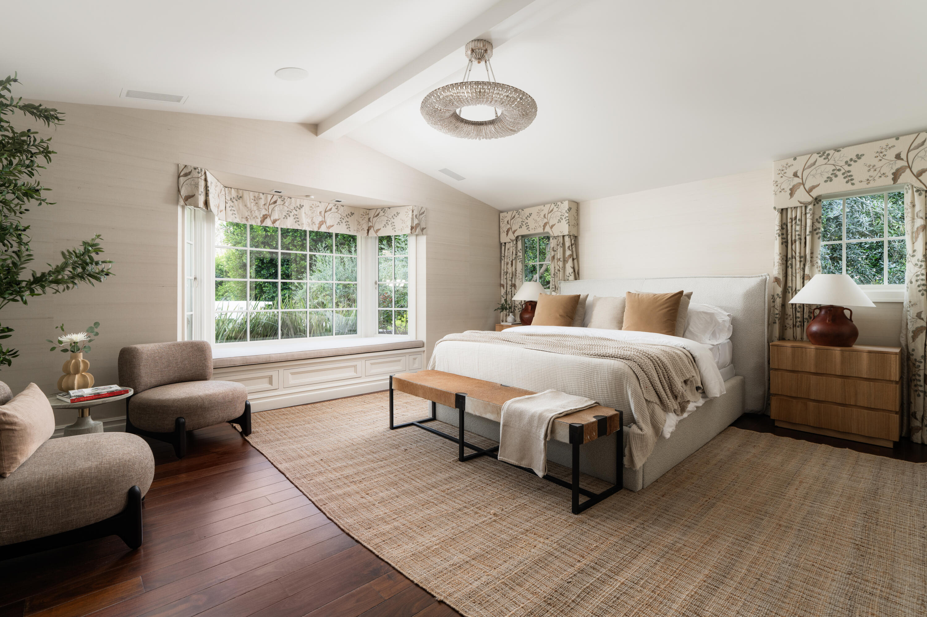 610 Olive Road Montecito, CA 93108 - Photo 13 of 34 a spacious bedroom with a bed and a couch