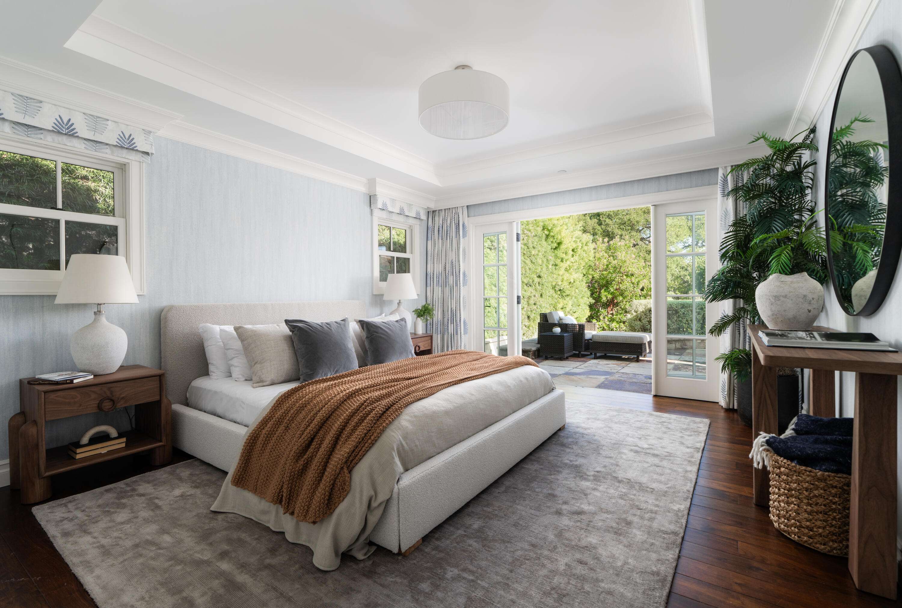 610 Olive Road Montecito, CA 93108 - Photo 19 of 34 a spacious bedroom with a bed and large windows