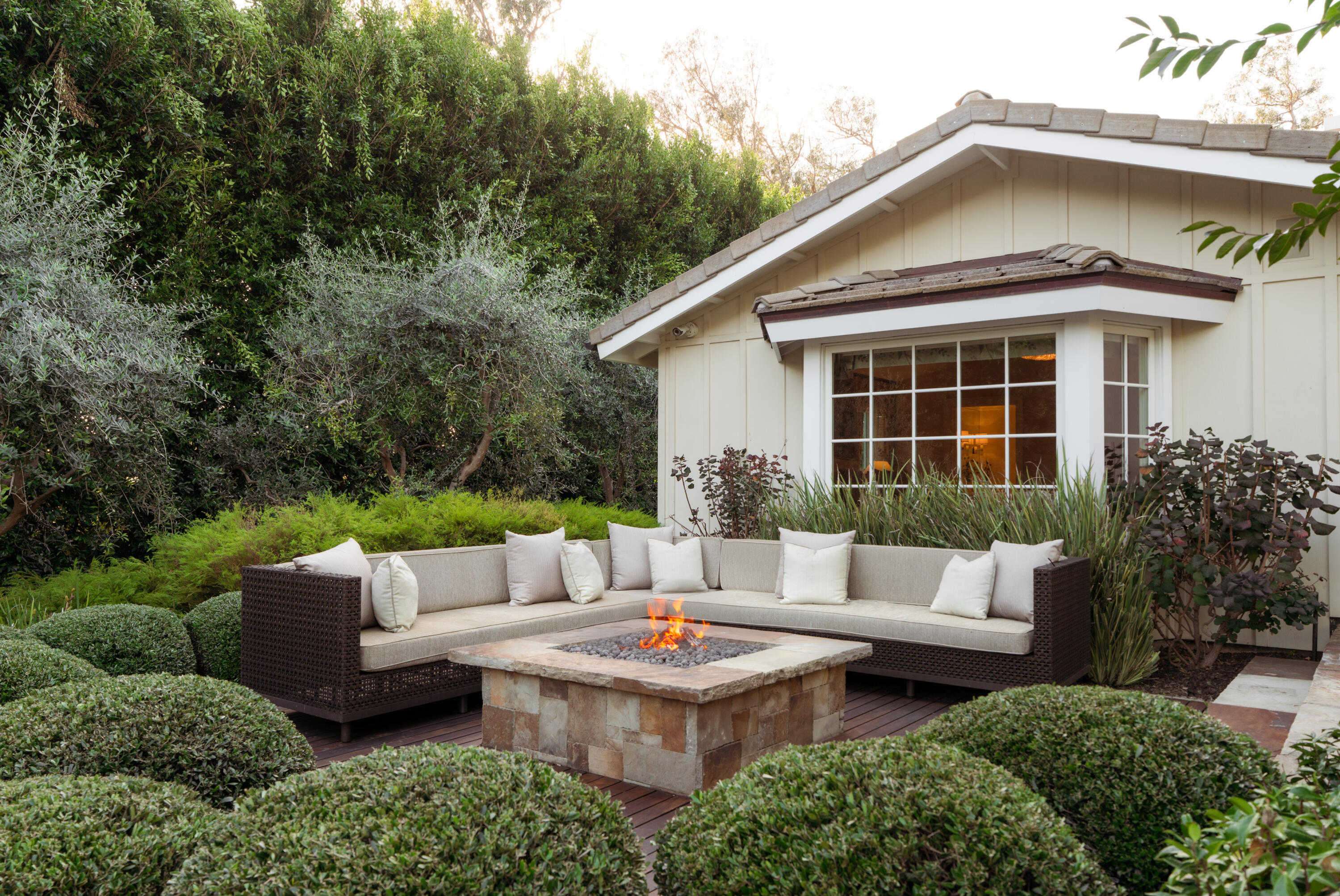 610 Olive Road Montecito, CA 93108 - Photo 27 of 34 a view of a patio with couches table and chairs and potted plants