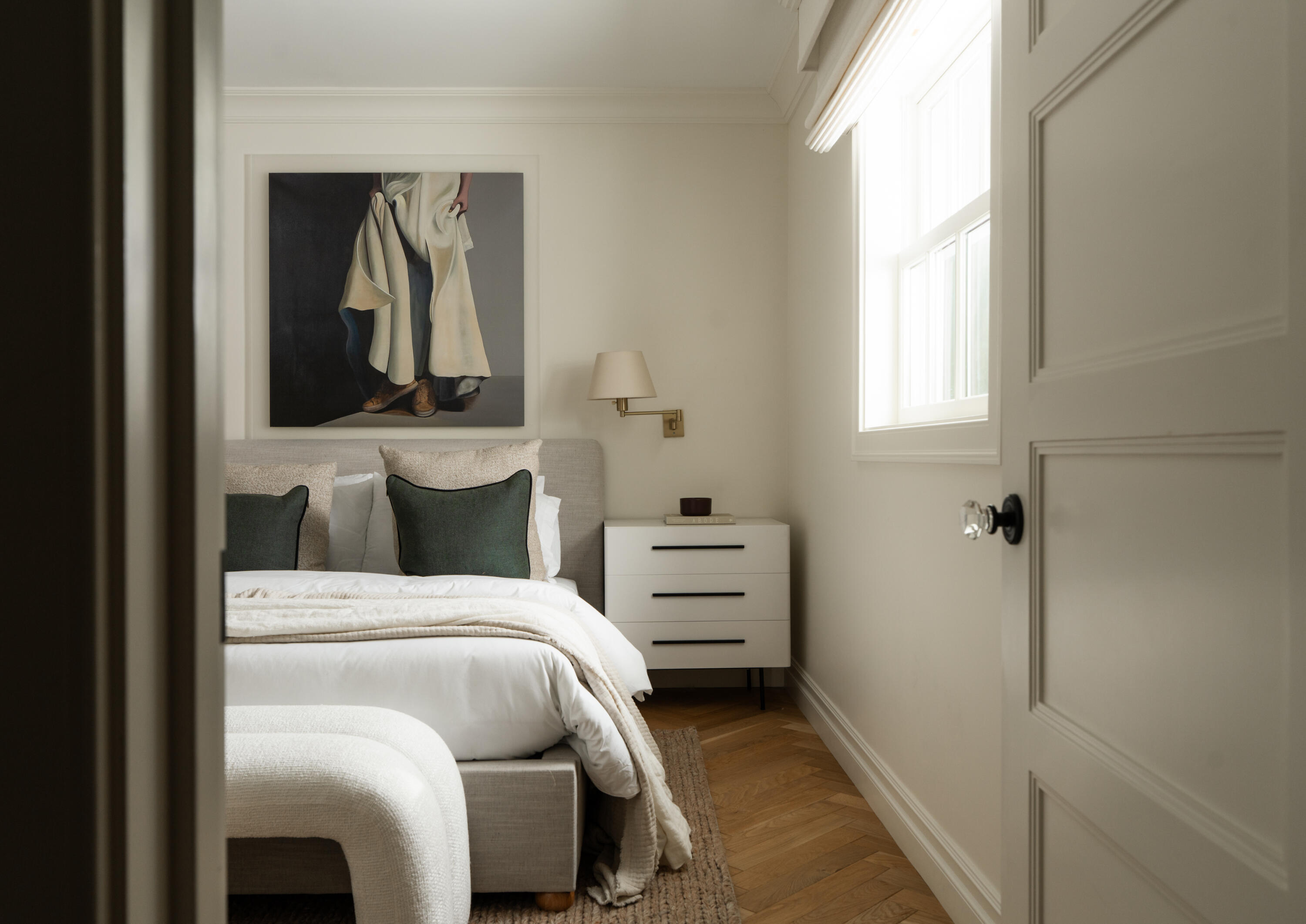 610 Olive Road Montecito, CA 93108 - Photo 29 of 34 a bedroom with a bed and a painting on the wall