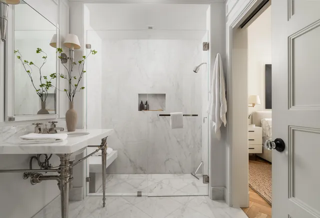 a bathroom with a shower