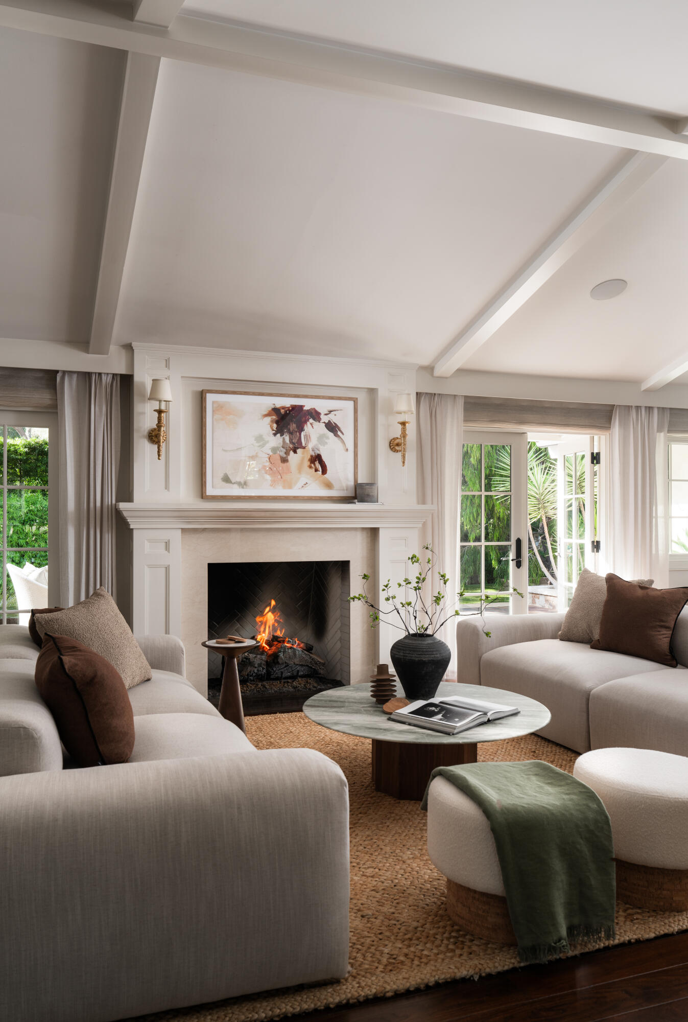 610 Olive Road Montecito, CA 93108 - Photo 5 of 34 a living room with furniture a fireplace and a large window