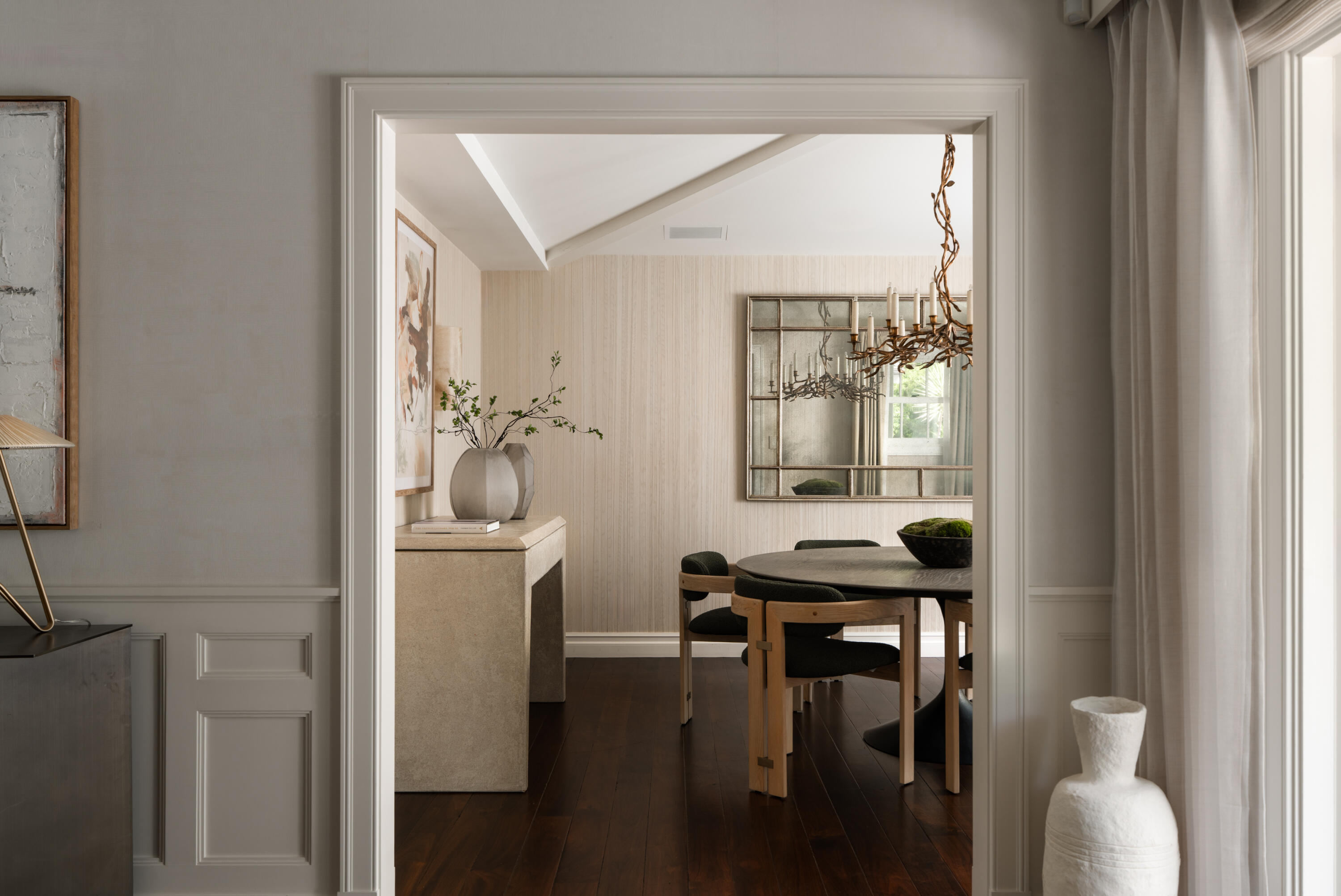 610 Olive Road Montecito, CA 93108 - Photo 9 of 34 a view of a hallway with furniture and wooden floor