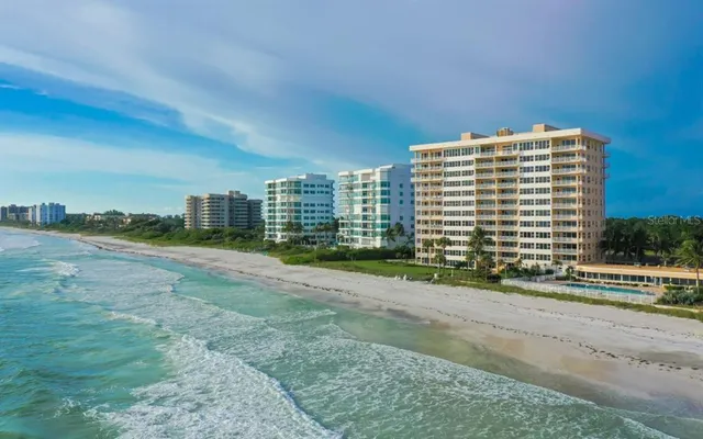 a view of a city with tall buildings