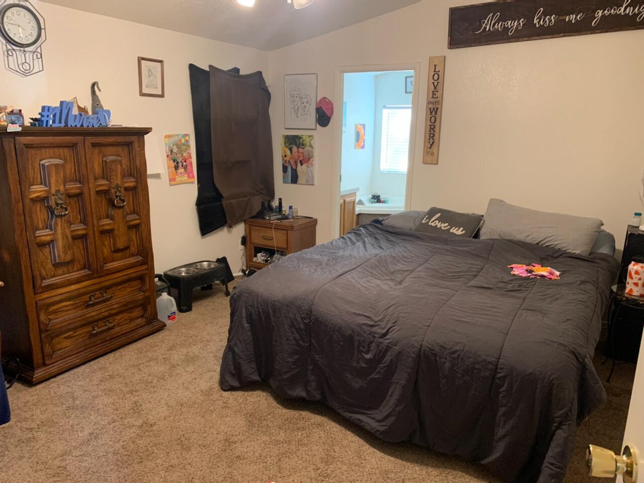 20567 Plymire Road Red Bluff, CA 96080 - Photo 15 of 20 a bedroom with a bed dresser and a flat tv screen