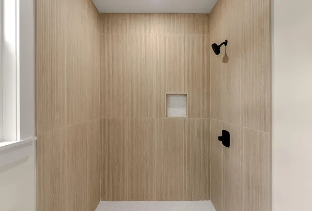 a bathroom with a shower