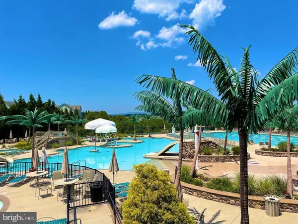 a view of an outdoor space and swimming pool