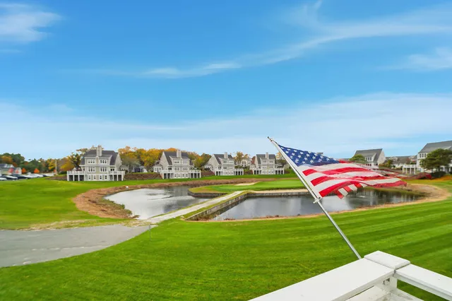 a view of a big yard with swimming pool and large trees