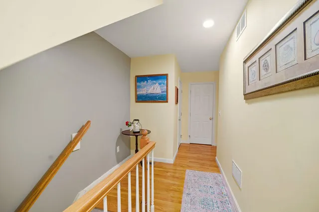 a view of a hallway with closet