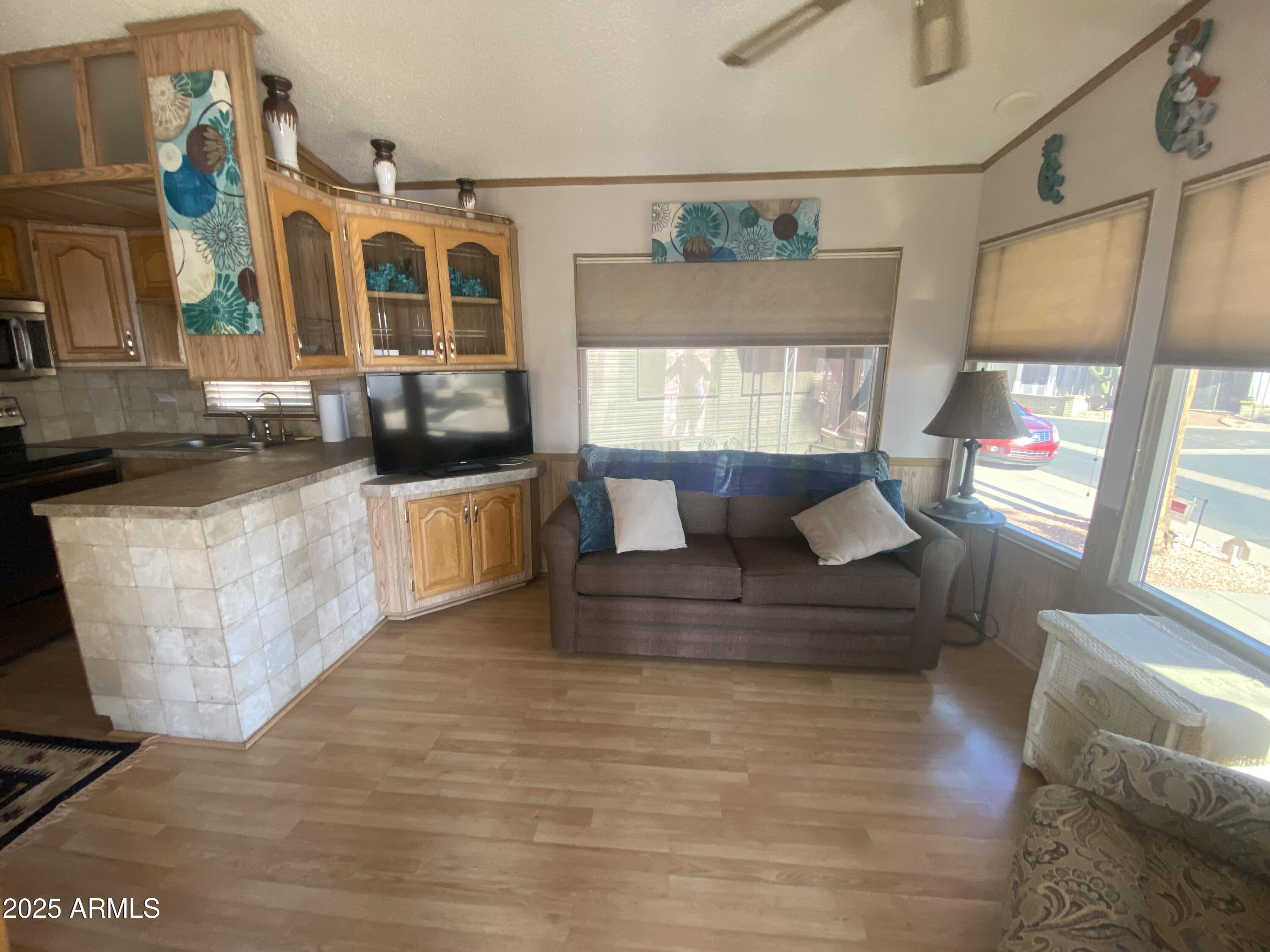 1206 West Klamath Avenue Apache Junction, AZ 85119 - Photo 4 of 35 a living room with furniture and a flat screen tv