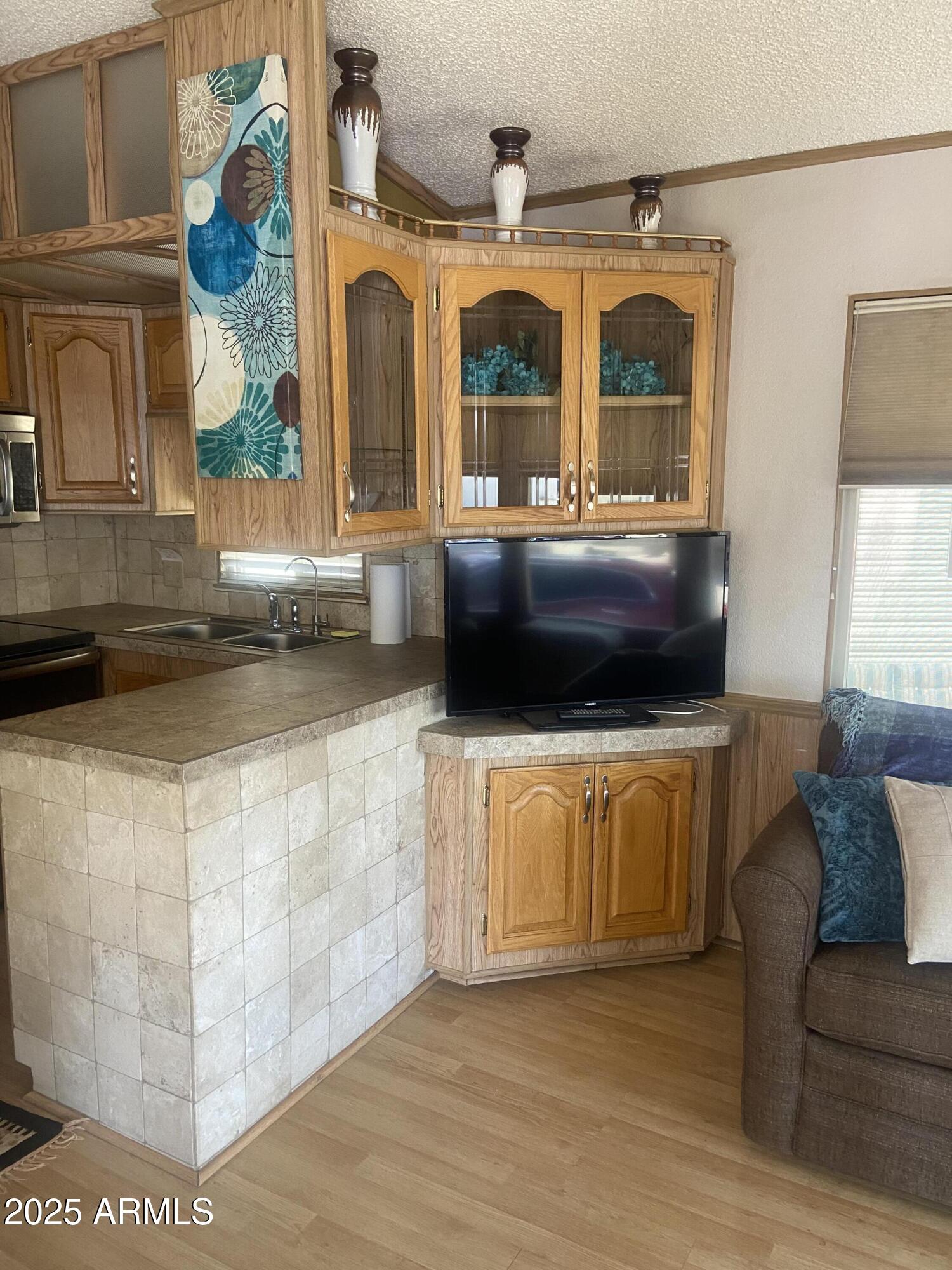 1206 West Klamath Avenue Apache Junction, AZ 85119 - Photo 6 of 35 a living room with furniture and a flat screen tv