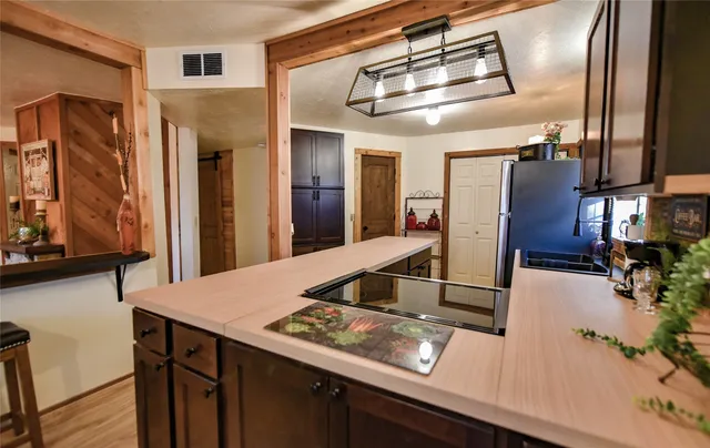 a view of a living room and dining room