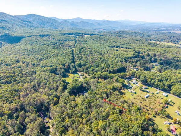 a view of a lush green hillside and houses