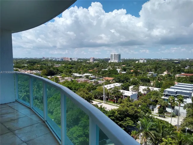 a view of a city from a balcony