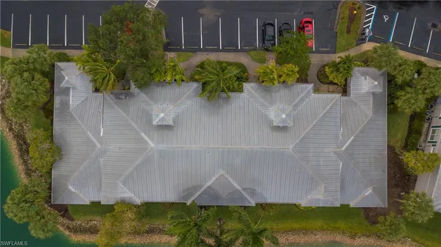 a aerial view of a house with garden