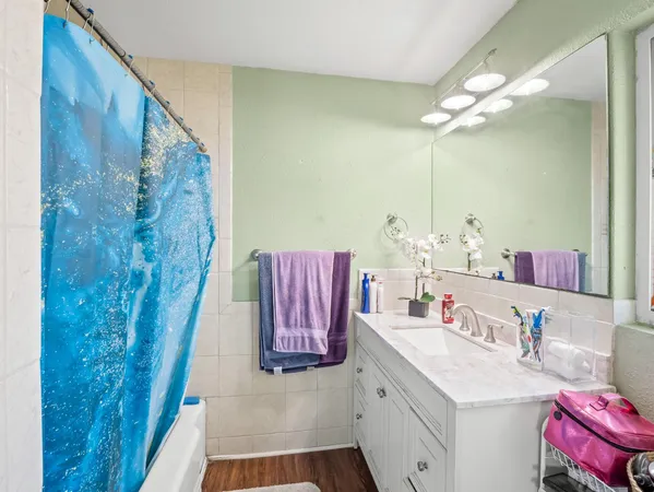 an aerial view of a house