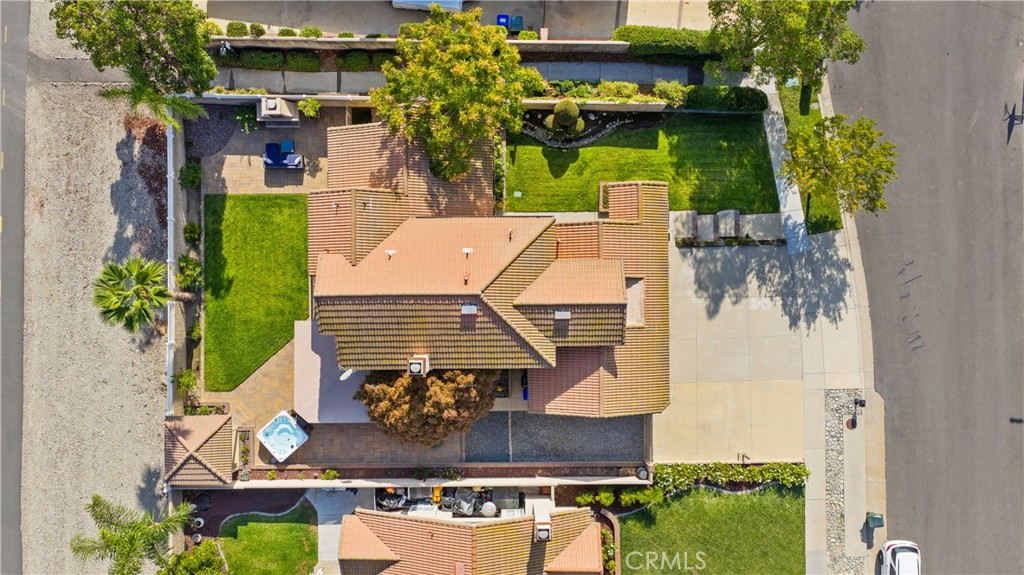 7051 Stanislaus Place Rancho Cucamonga, CA 91701 - Photo 50 of 57 an aerial view of a house with a garden