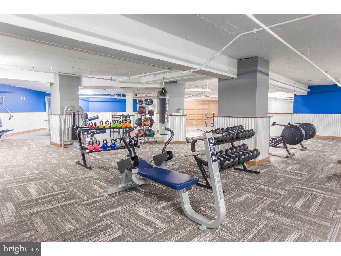 2201 Pennsylvania Avenue, Unit 1204B Philadelphia, PA 19130 - Photo 37 of 46 a living room filled with furniture gym equipment and a rug