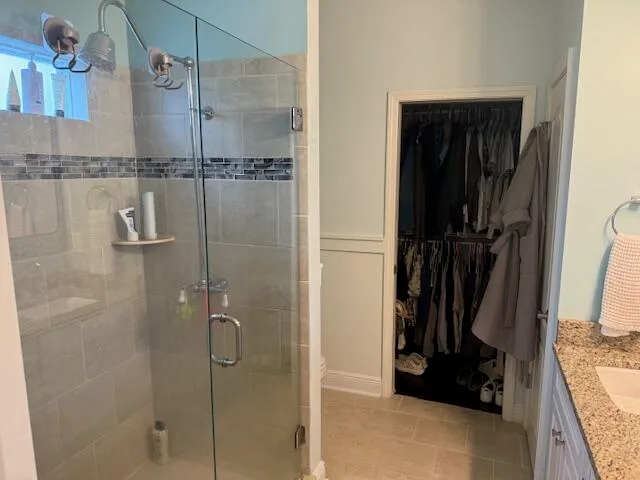 a bathroom with a shower