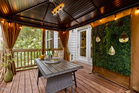 an aerial view of residential house with outdoor space and swimming pool