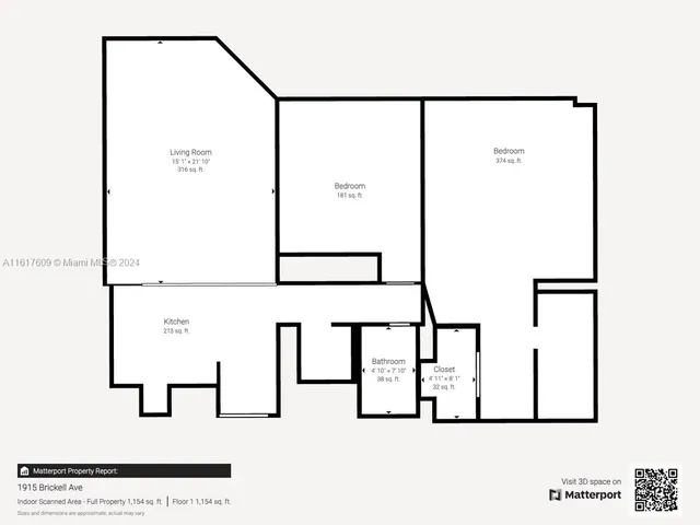 $750,000 | 1915 Brickell Avenue, Unit C506, Miami, FL 33129