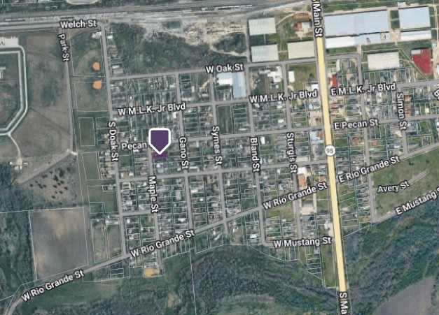 503 Maple Street Taylor, TX 76574 - Photo 20 of 20 Visualize your property's surroundings with this detailed aerial map showcasing nearby streets and local landmarks.