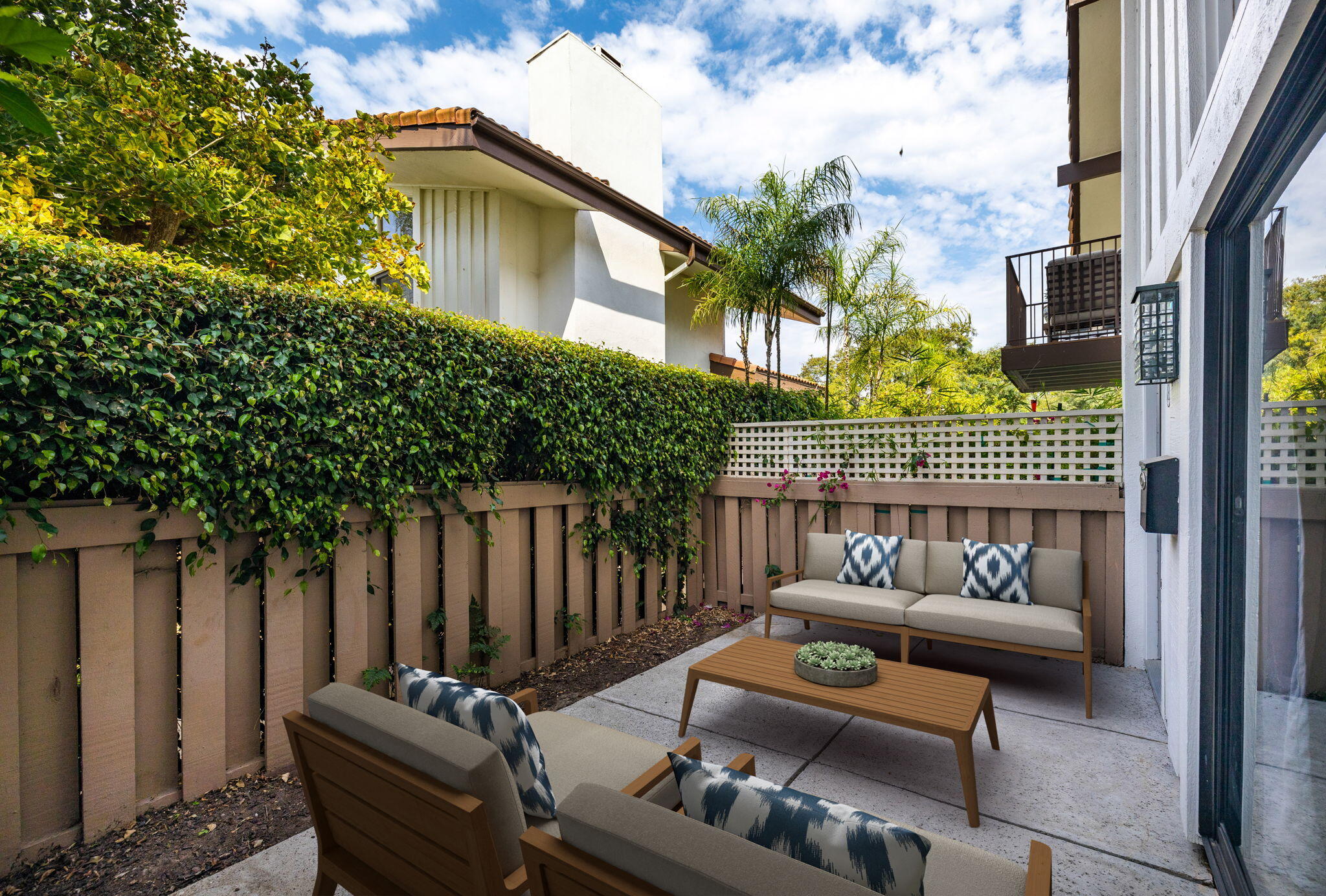 653 Verde Mar Drive, Unit E Santa Barbara, CA 93103 - Photo 5 of 23 a view of a patio with a couch
